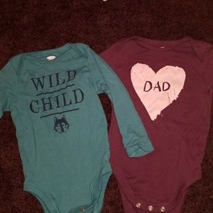 2 long sleeved onsies like new